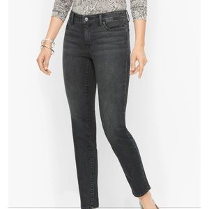 Talbots Flawless Five Pocket Slim Ankle Curvy Denim Jeans Noir 12 P